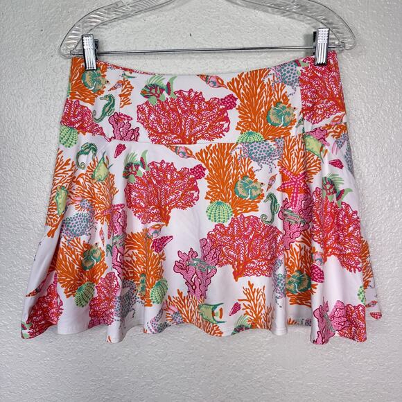 Jude Connally Skort Womens Small Coral Reef Seahorse Starfish Tropical Golf Prep - Picture 2 of 8